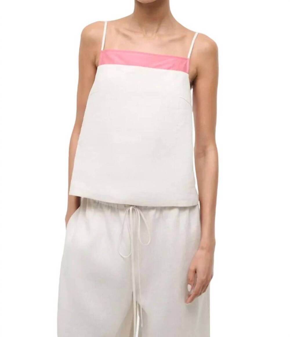 NEW STAUD maisie linen top in blush canyon